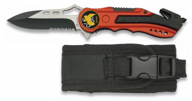 Navaja Albainox Roja. Sierra. Funda. 6.5