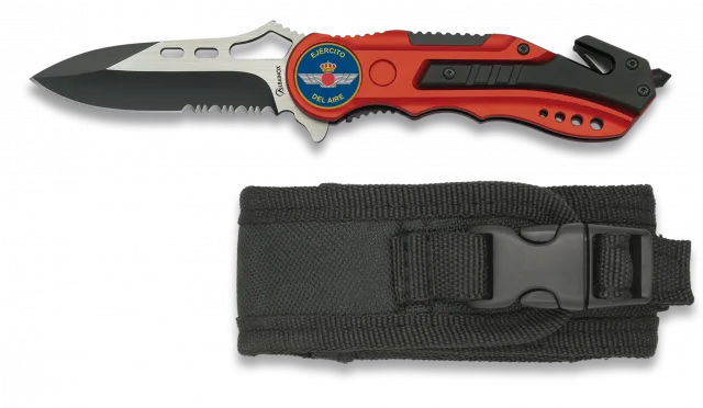 Navaja Albainox Roja. Sierra. Funda. 6.5