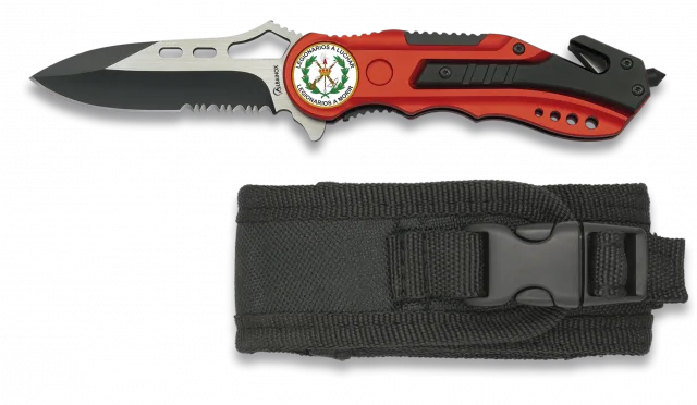 Navaja Albainox Roja. Sierra. Funda. 6.5