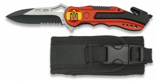 Navaja Albainox Roja. Sierra. Funda. 6.5