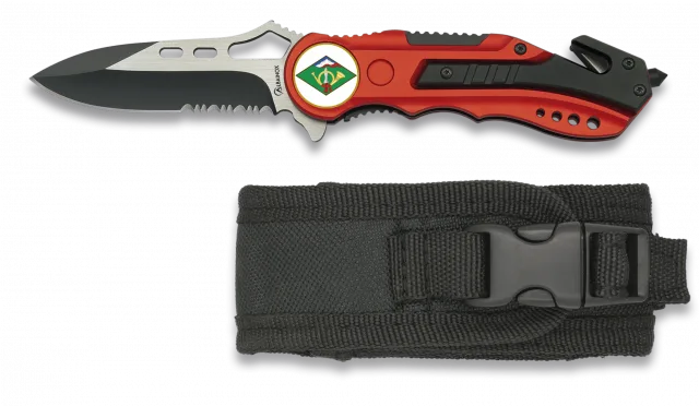 Navaja Albainox Roja. Sierra. Funda. 6.5