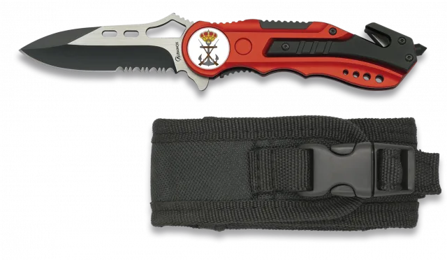 Navaja Albainox Roja. Sierra. Funda. 6.5