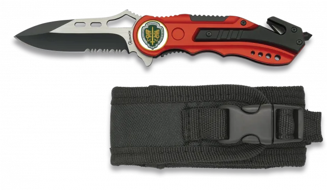 Navaja Albainox Roja. Sierra. Funda. 6.5