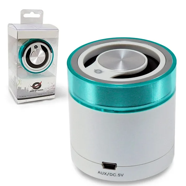 Conceptronic CLLSPK30BTW- altavoz estéreo para viaje con Bluetooth 3.0, color verde turquesa y blanco perlado