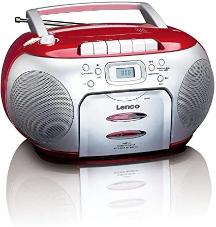 Lenco SCD-420 Reproductor de CD portátil Negro, Rojo