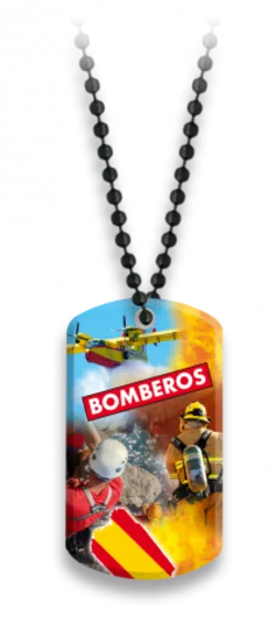 Placa Con Cadena De Bolas Bomberos