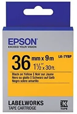Epson - Lk-7ybp - cintas para impresoras de etiquetas (negro sobre amarillo, labelworks lw-1000p, lw-900p, ampolla)