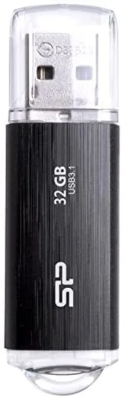 Silicon Power Blaze B02 unidad flash USB 32 GB USB tipo A 3.0 (3.1 Gen 1) Negro - Memoria USB (32 GB, USB tipo A, 3.0 (3.1 Gen 1), Tapa, 8 g, Negro)