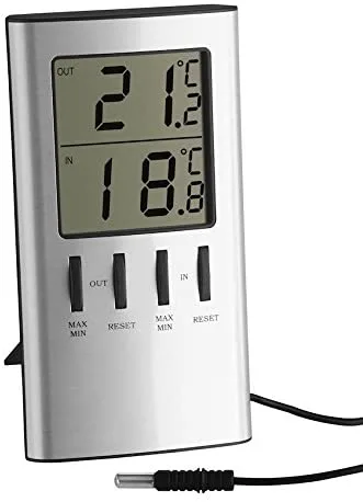 TFA-Dostmann 30.1027 termómetro ambiental Estación meteorológica electrónica Interior Plata