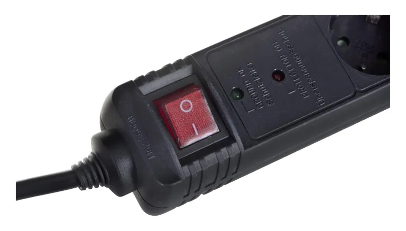 Gembird SPG5-C-10 limitador de tensión Negro 5 salidas AC 250 V 3 m