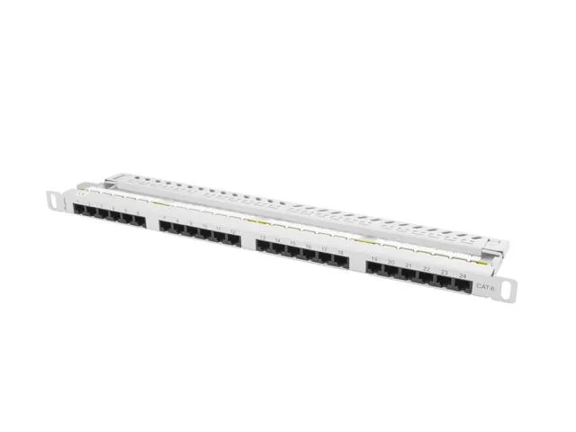 LANBERG Patch Panel 24 Port 0.5U, Cat. 6, Grey