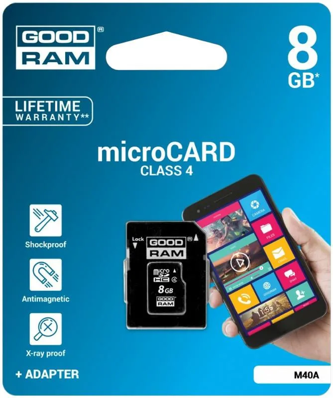 Goodram Micro SD C4 - Tarjeta de Memoria Micro SDHC de 8 GB