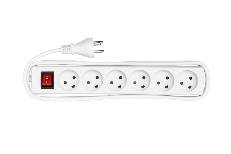 Microconnect MC-GRU0630DK base múltiple 3 m 6 salidas AC Interior Blanco