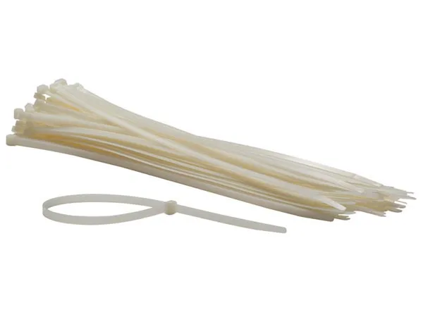Perel Bridas de nylon blancas, 100 unidades, bridas para cables 500 x 8,8 mm, resistentes a UV, autolock, 80 kg de fuerza de tracción, para aplicaciones pesadas en interiores y exteriores.