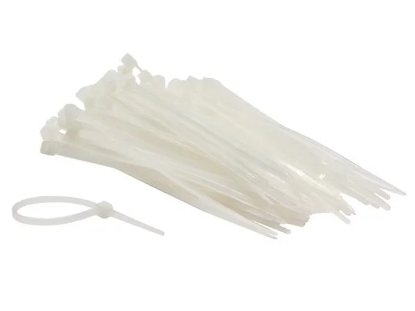 Perel Bridas de nylon blancas, 100 unidades, 100 x 2,5 mm, resistentes a UV, autolock, hasta 8 kg de fuerza de tracción, para gestión de cables en interiores y exteriores.