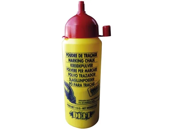 Defi Polvo de trazado rojo 113 g, recarga polvo de tiza carrete, polvo de marcado para carpinteros, polvo de marcado muy visible para líneas rectas en construcción y carpintería