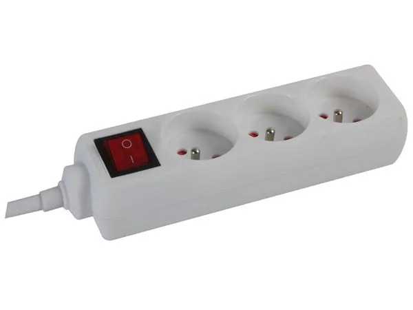 Perel EB3S base múltiple 1 m 3 salidas AC Interior Blanco