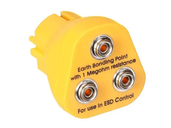 Velleman Enchufe de tierra para alfombra antiestática, Europa, amarilla