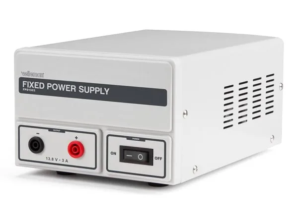 Velleman Suministro de energía de laboratorio, no regulaciones, 13.8 Vdc/3 A, limitación de la corriente, resistente al cortocircuito, gris