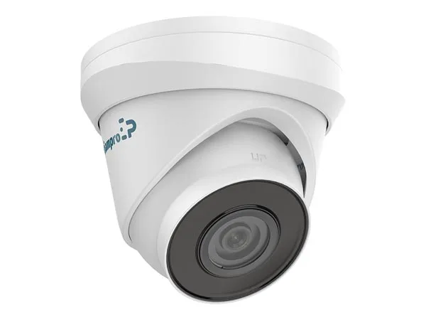 EtiamPro Cámara de Red IP Domo, cámara de vigilancia, 4 MP, Leds IR, visión Nocturna 30 m, Objetivo Fijo, tecnología WDR, función PoE, App Guarding Vision, para Interiores y Exteriores, Blanca