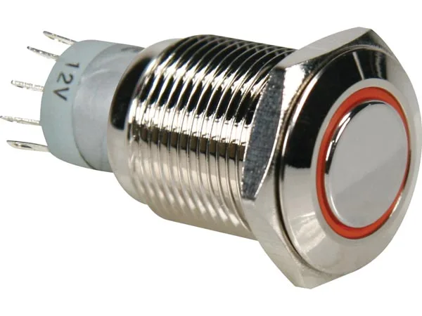 Velleman R1600O interruptor eléctrico Interruptor pulsador Níquel, Naranja