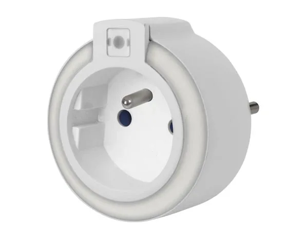 Perel Luz nocturna LED con enchufe y sensor crepuscular, activación automática en la oscuridad, color único: LED blanco, ideal para salón, dormitorio, cuarto de niños, pasillo, pasador de suelo