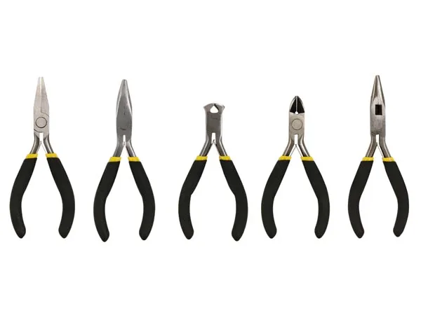 Toolland Conjunto de alicates en miniatura, de 5 piezas, para un trabajo fino y preciso