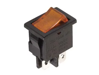 Jec R1944C/A Interruptor de Potencia a Bascule 3A-250V Dpst On-Off con Temoin Neon Orange
