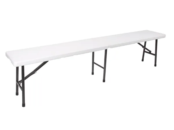 Perel Banco Plegable con asa, Banco de Exterior Resistente a la Intemperie para jardín, terraza, balcón, Camping, Picnic, Barbacoa o Fiesta, portátil hasta 400 kg, Blanco