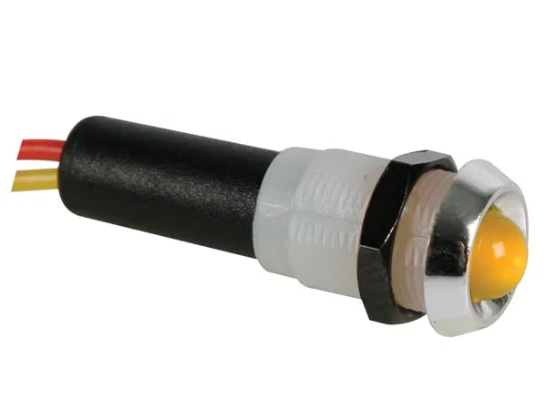 Velleman 124004 lámpara LED Señal, 12 VDC, ABS Cromado, Amarillo