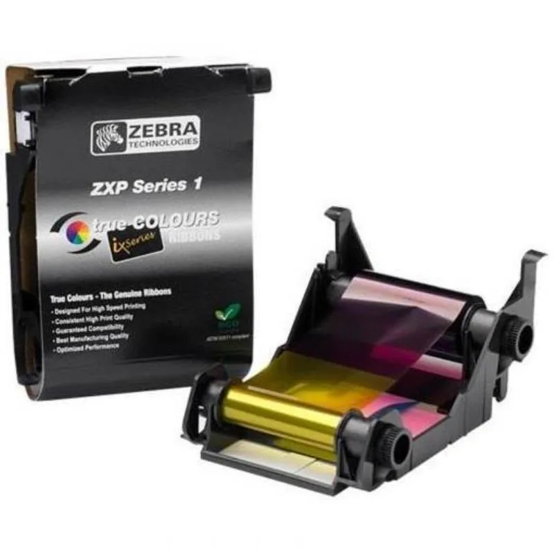 Zebra zxp series 1 cinta original true colors ymcko - 800011-140