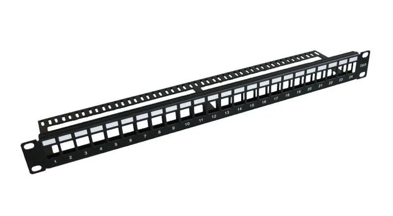 Microconnect PP-004BLANK Panel de parcheo 1U - Bahía de Entrada (Negro, 1U)