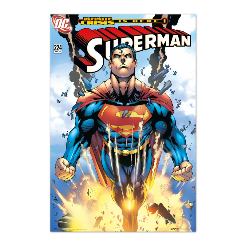 Grupo Erik Poster DC Comics Superman infinite crisis is here! - Laminas decorativas 61x91,5cm a todo color | Posters para pared ideal decoración habitación