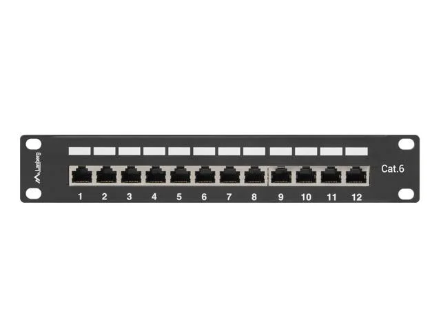 Lanberg Patch Panel 10'', 12 Port 1U, Cat.6, Black