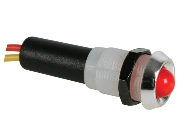 Perel 124009 - Aparato lámpara LED Señal, 12 VDC, ABS Cromo, Rojo parpadeante