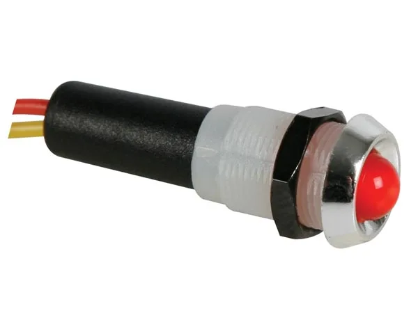 Perel 124005 lámpara LED Señal, 12 VDC, ABS Cromo, Rojo