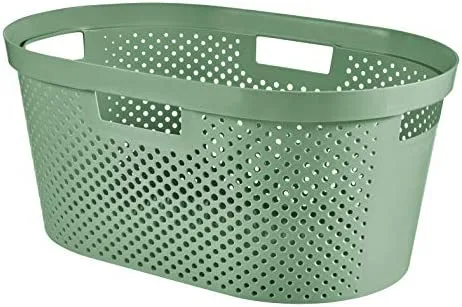 Curver Infinity wasmand dots 40L - 100% recycled zacht groen