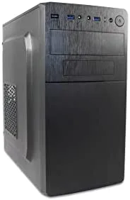 PC Case MPC-28 - Caja PC Micro ATX y Mini ITX con Fuente de Alimentación EP500, 2 x USB3.0 Frontales, Soporte para Candado, Compatible con Gráficas de hasta 29cm de Largo. Color Negro