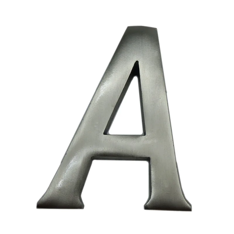 LETRA A NIQUEL MATE 10cm FIJACIÓN INVISIBLE EDM