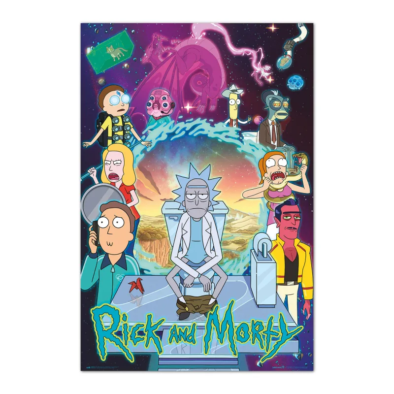 Grupo Erik Poster Rick y Morty Temporada 4 - Laminas decorativas 61x91,5cm a todo color | Posters para pared ideal decoración habitación