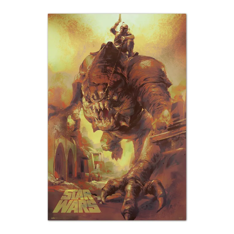 Grupo Erik Poster Star Wars Rancor Ride - Laminas decorativas 61x91,5cm a todo color | Posters para pared ideal decoración habitación Star Wars regalos