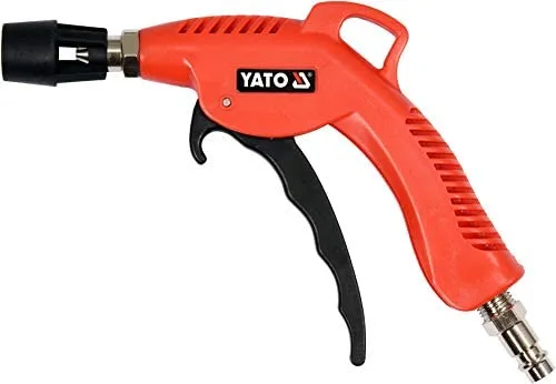 Yato Pistola de aire comprimido profesional con boquilla Venturi turbo, 6,2 bar, 1/4" (6,3 mm), conexión de aire comprimido estándar, regulable, altura de aire progresivo