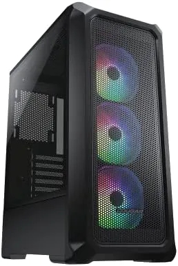 Cougar archon 2 mesh rgb caja midi torre micro atx, mini-itx y atx - lateral cristal templado - panel frontal mallado - iluminacion led argb - usb 3.0, usb 2.0 y audio - 3 ventiladores argb incluidos - soporta refrigeracion liquida