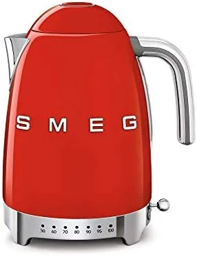 Smeg Calentador de Agua electrico, hervidor KLF04RDEU, 2400 W, 12 litros, plástico, rojo
