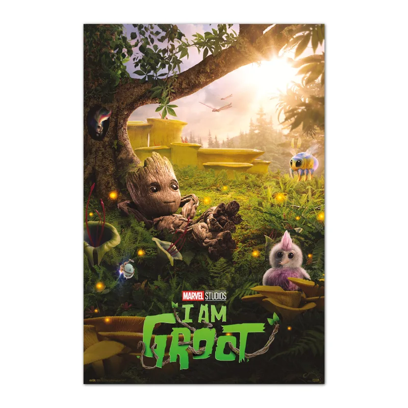 Grupo Erik Poster Marvel Groot chill time - Poster Groot - Laminas decorativas 61x91,5cm a todo color | Posters para pared ideal decoración habitación Marvel regalos