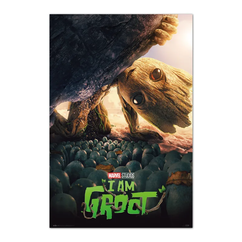 Grupo Erik Poster Marvel Groot The little guy - Poster Groot - Laminas decorativas 61x91,5cm a todo color | Posters para pared ideal decoración habitación Marvel regalos