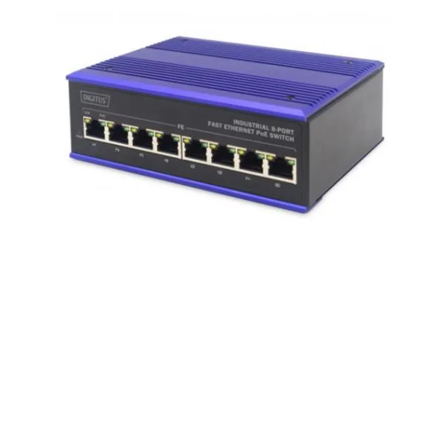 ASSMANN Electronic DN-650108 switch Fast Ethernet (10/100) Energía sobre Ethernet (PoE) Negro, Azul