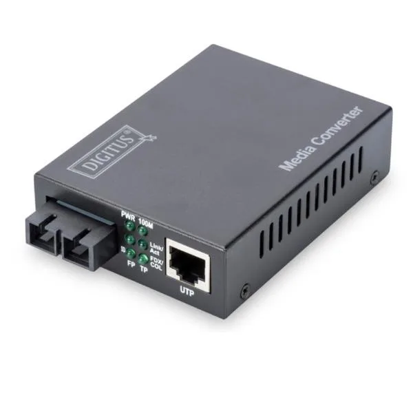 Digitus Fast Ethernet, RJ-45/SC 100Mbit/s 1310nm Multimodo Negro convertidor de medio - Digitus Fast Ethernet, RJ-45/SC, 100 Mbit/s, 100Base-TX, 100Base-FX, IEEE 802.3,IEEE 802.3u, Ethernet rápido,