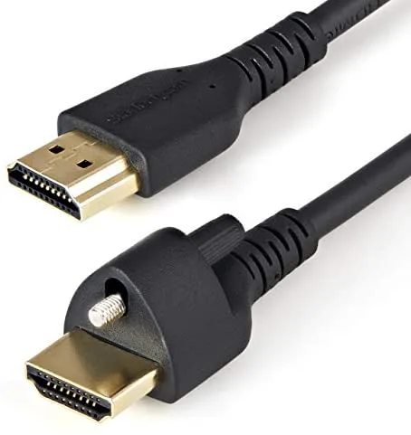 StarTech.com Cable de 2m HDMI con Tornillos de Fijación - HDR 4K de 60Hz - Cable HDMI 2.0 de alta velocidad con Ethernet - M/M (HDMM1MLS)