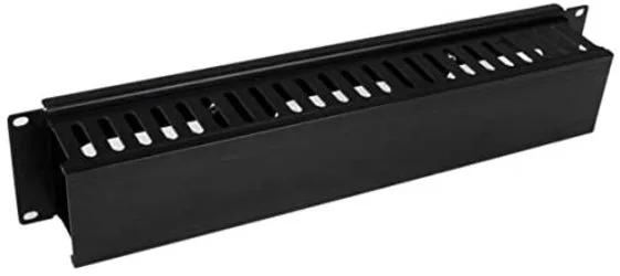 StarTech.com Panel Canaleta Horizontal de 2U con Cubierta para Gestión de Cableado en Racks y Perforaciones Laterales (Fingers)